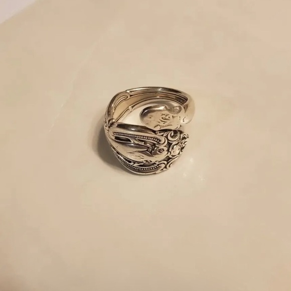 La Scala RARE Vintage Antique Gorham Adjustable Sterling Spoon Ring size 6 - Picture 5 of 10